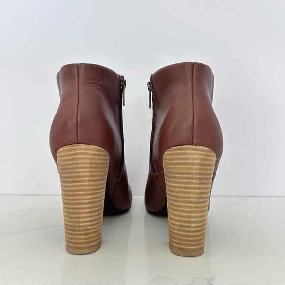 Joie High Heel Ankle Boot Bootie Leather Zip Mocha Brown Womens Size 8 / EU38 - Picture 4 of 11